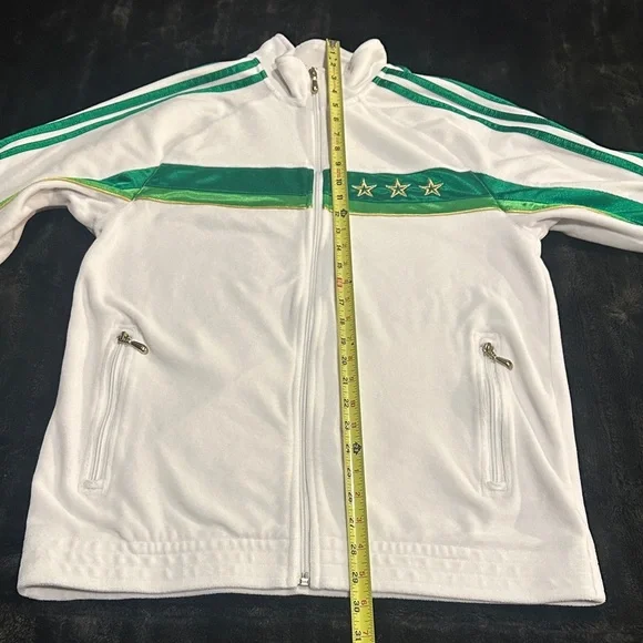 Adidas White gold and Green Track Jacket with gold hardware & Stars and zippers - Picture 3 of 10